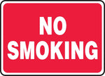 Accuform 10" x 14" Aluminum Smoking Control Sign "NO SMOKING", White On Red (MSMK570VA)