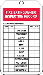 Accuform 5 3/4" x 3 1/4" PF-Cardstock Fire Inspection Tag "TO FIRE..", Red On White, 25/Pack (TRS218CTP)