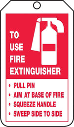 Accuform 5 3/4" x 3 1/4" PF-Cardstock Fire Inspection Tag "TO FIRE..", Red On White, 25/Pack (TRS218CTP)