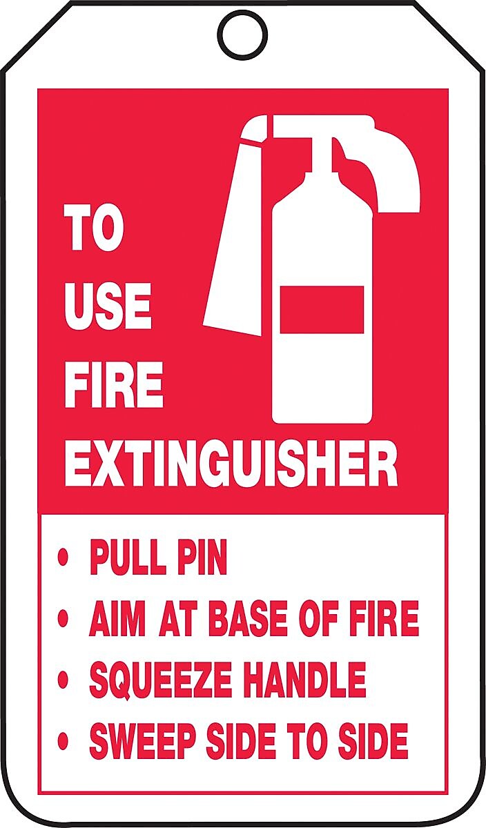 Accuform 5 3/4" x 3 1/4" PF-Cardstock Fire Inspection Tag "TO FIRE..", Red On White, 25/Pack (TRS218CTP)