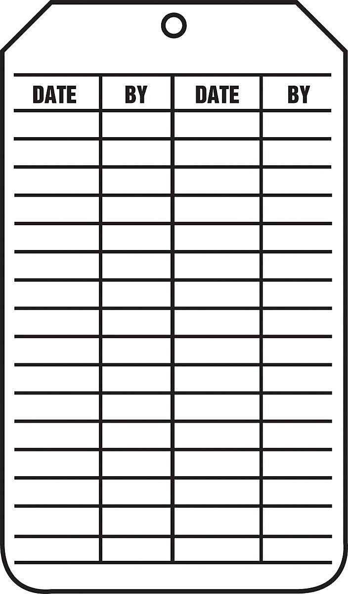 Accuform 5.75" x 3.25" PF-Cardstock Status Tags "INSPECTION REC..", Black On White, 25/Pack (TRS307CTP)