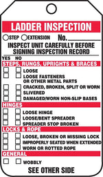 Accuform 5 3/4" x 3 1/4" PF-Cardstock Ladder Status Tag "LADDER..", Red/Black On White, 25/Pack (TRS340CTP)