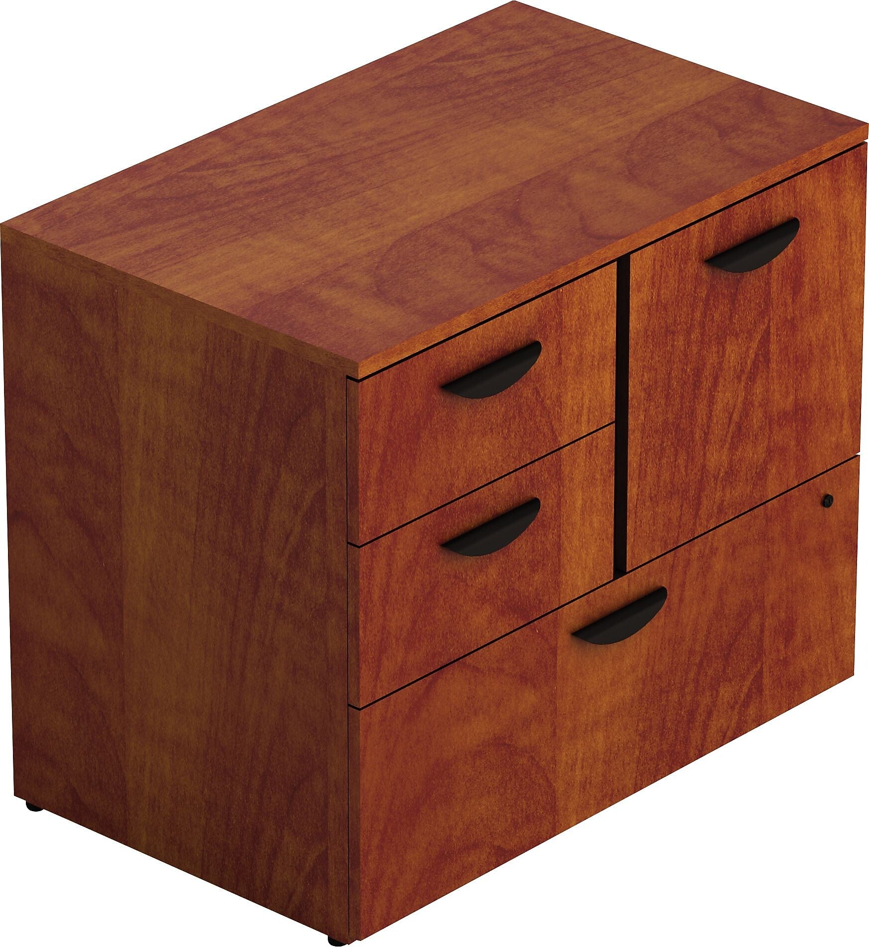 Offices To Go Superior Laminate Mixed Storage Unit with Lock, American Dark Cherry, 36Wx22Dx29.5H