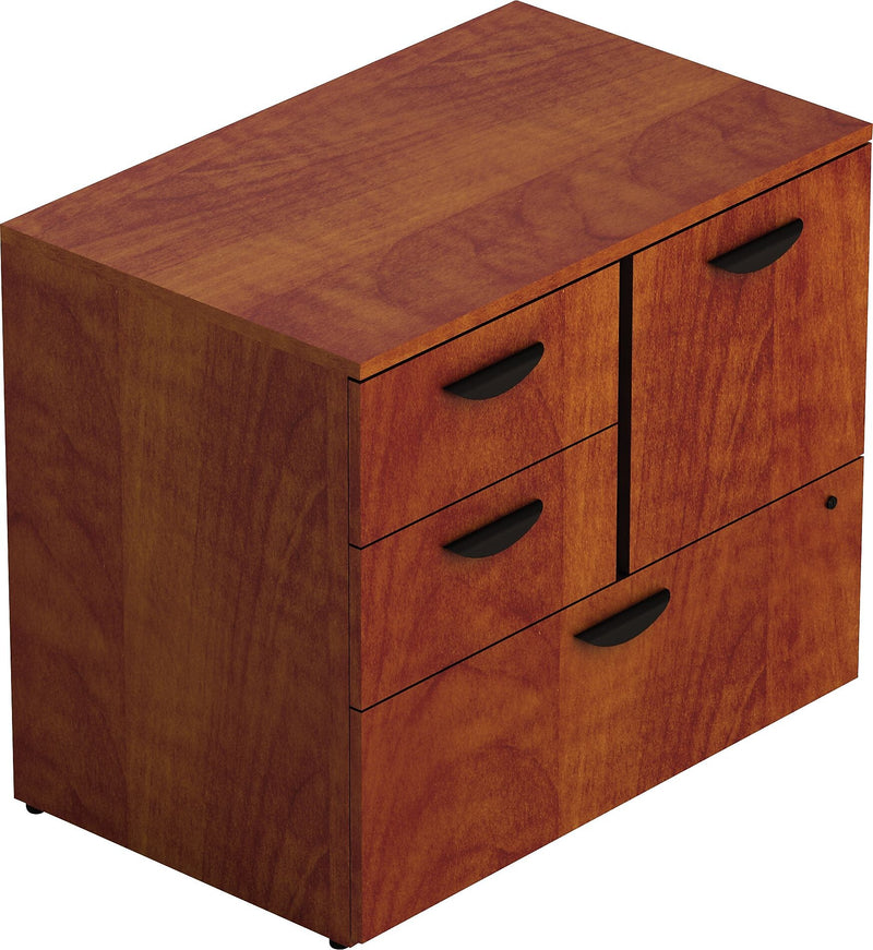 Offices To Go Superior Laminate Mixed Storage Unit with Lock, American Dark Cherry, 36Wx22Dx29.5H