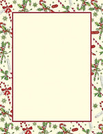 Great Papers® Holiday Stationery Candy Cane & Holly, 80/Count