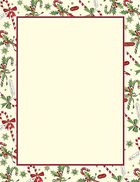 Great Papers® Holiday Stationery Candy Cane & Holly, 80/Count