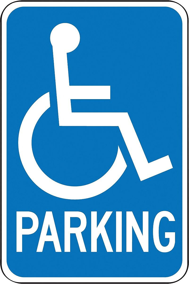 Accuform Reflective "RESERVED HANDICAPPED" Parking Sign, 18" x 12", Aluminum (FRA232RA)