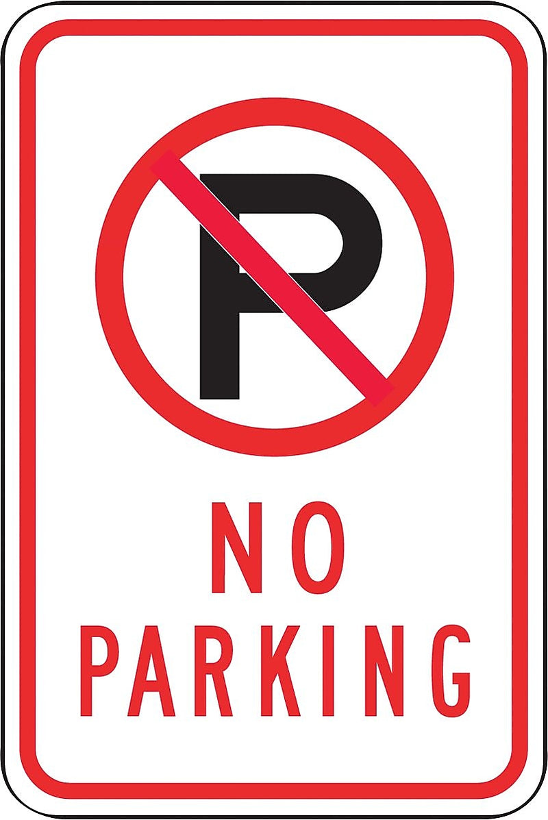 Accuform Reflective "NO PARKING" Parking Sign, 18" x 12", Aluminum (FRP116RA)