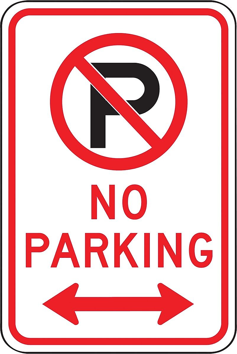 Accuform Reflective "NO PARKING" Parking Sign, 18" x 12", Aluminum (FRP117RA)