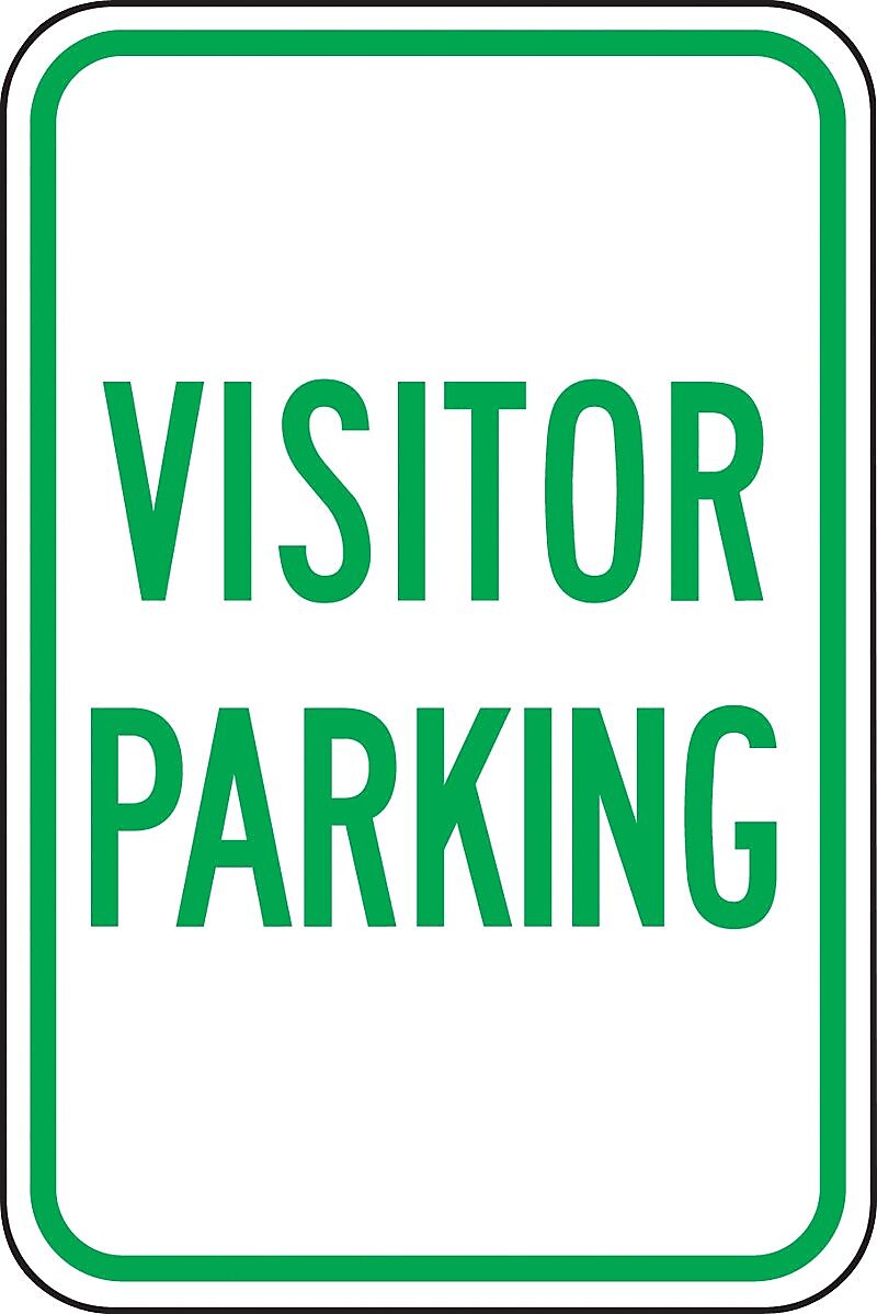 Accuform Reflective "VISITOR PARKING" Parking Sign, 18" x 12", Aluminum (FRP218RA)