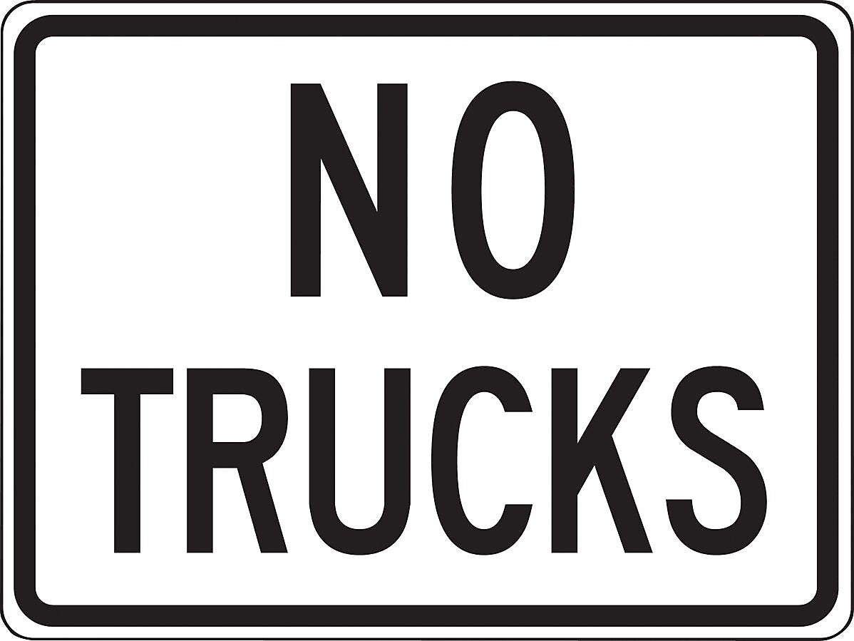 Accuform Reflective "NO TRUCKS" Regulatory Traffic Sign, 24" x 24", Aluminum (FRR043RA)