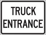 Accuform 18" x 24" Reflective Aluminum Facility Traffic Sign "TRUCK ENTRANCE", Black On White (FRR045RA)