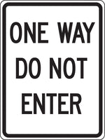 Accuform 24" x 18" Reflective Aluminum Facility Traffic Sign "ONE WAY DO..", Black On White (FRR124RA)