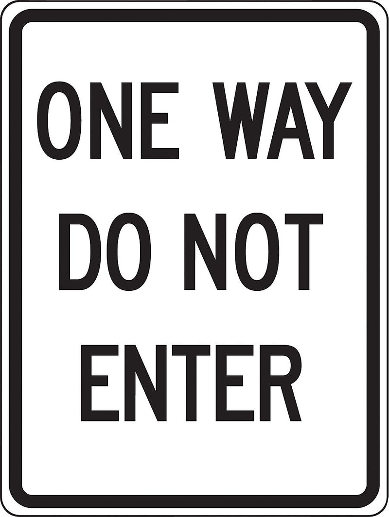 Accuform 24" x 18" Reflective Aluminum Facility Traffic Sign "ONE WAY DO..", Black On White (FRR124RA)