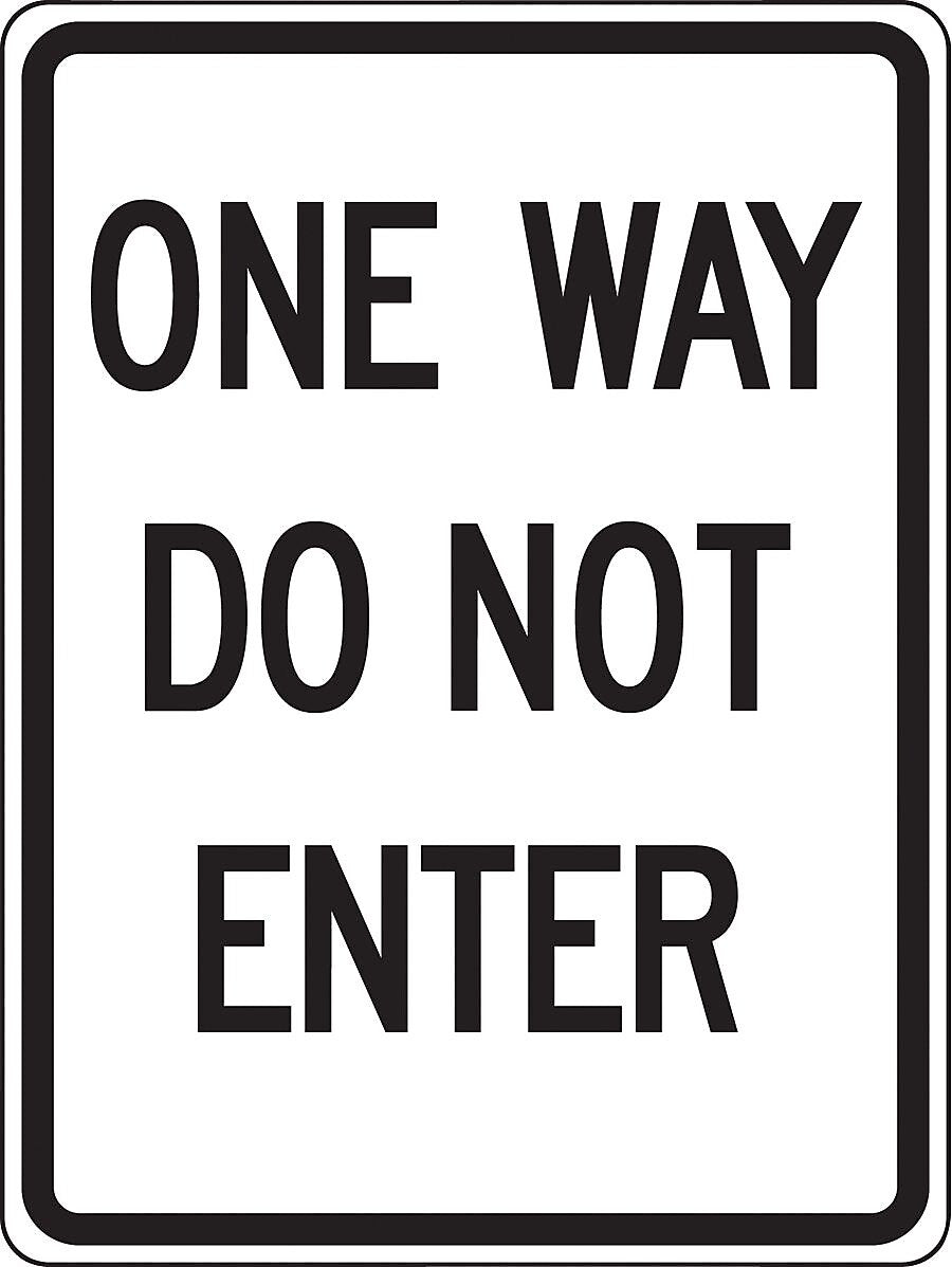 Accuform 24" x 18" Reflective Aluminum Facility Traffic Sign "ONE WAY DO..", Black On White (FRR124RA)