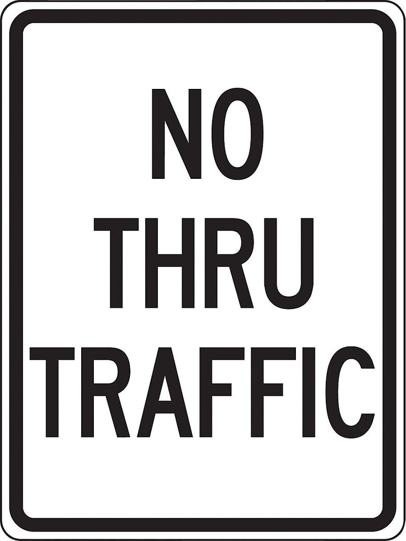 Accuform Reflective "NO THRU TRAFFIC" Regulatory Traffic Sign, 24" x 18", Aluminum (FRR126RA)