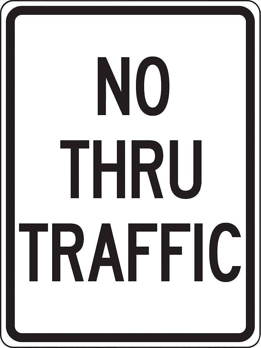 Accuform Reflective "NO THRU TRAFFIC" Regulatory Traffic Sign, 24" x 18", Aluminum (FRR126RA)
