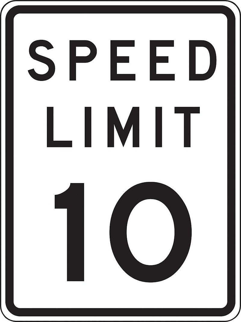 Accuform Reflective "SPEED LIMIT 10" Speed Control Sign, 24" x 18", Aluminum (FRR22410RA)
