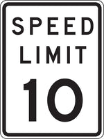 Accuform Reflective "SPEED LIMIT 10" Speed Control Sign, 18" x 12", Aluminum (FRR21810RA)
