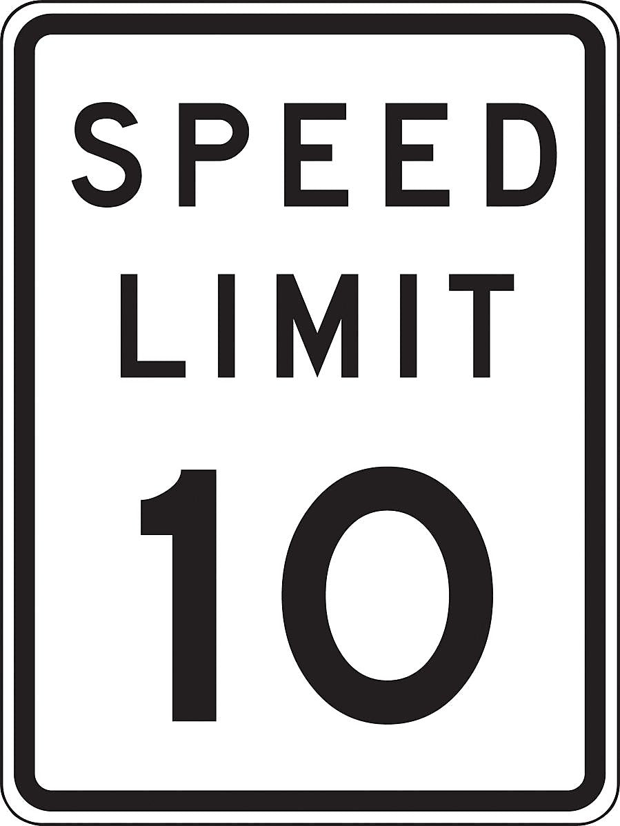 Accuform Reflective "SPEED LIMIT 10" Speed Control Sign, 18" x 12", Aluminum (FRR21810RA)