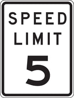 Accuform Reflective "SPEED LIMIT 5" Speed Control Sign, 18" x 12", Aluminum (FRR2185RA)