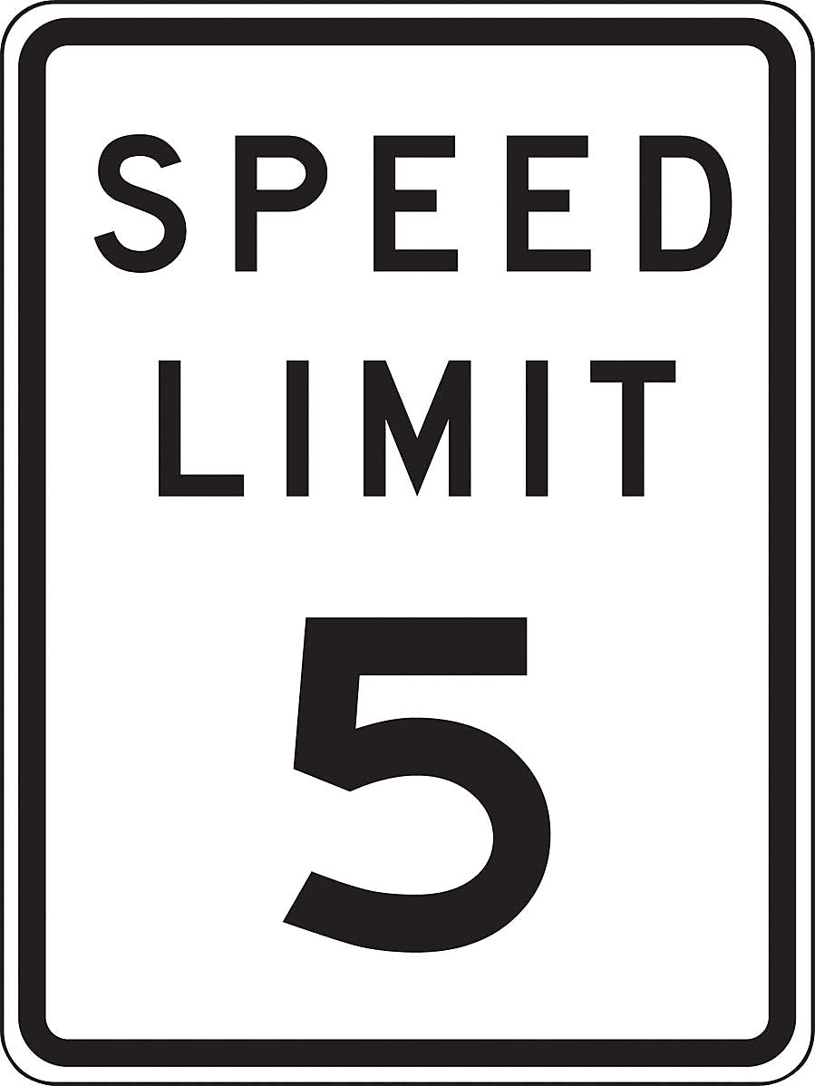Accuform Reflective "SPEED LIMIT 5" Speed Control Sign, 18" x 12", Aluminum (FRR2185RA)