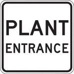 Accuform 24" x 24" Reflective Aluminum Facility Traffic Sign "PLANT ENTR..", Black On White (FRR270RA)