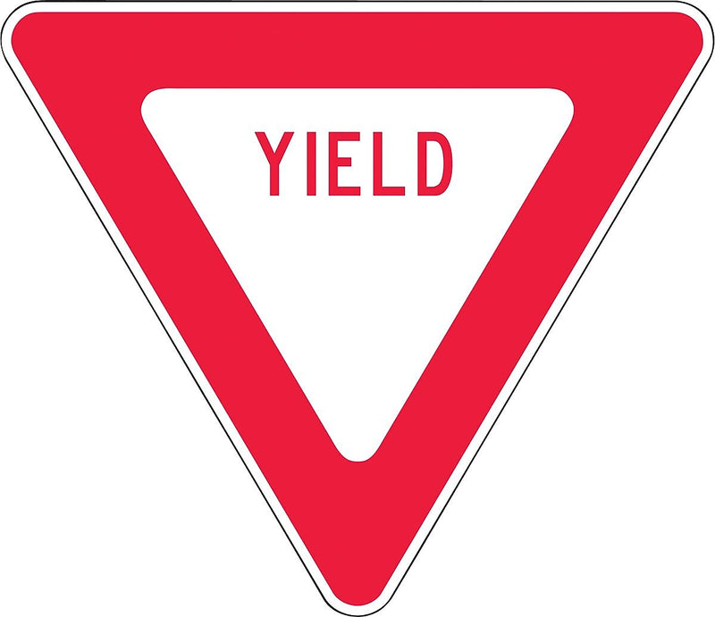 Accuform Reflective "YIELD" Regulatory Traffic Sign, 24" x 24", Aluminum (FRR424RA)
