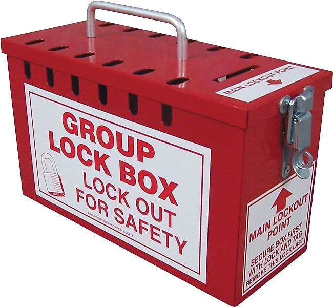Accuform Steel Portable Group Slot Lock Box, Red (KCC617)