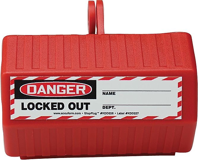 Accuform STOPOUT StopPlug 110 VAC Plug Lockout, Red (KDD225)