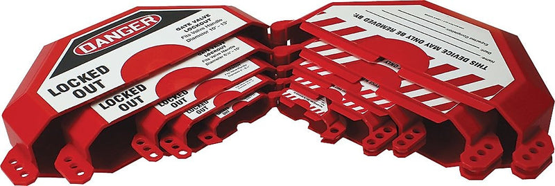 Accuform STOPOUT Gate Valve Lockout For 6 1/2" - 10" Valve Handles; Red (KDD473)