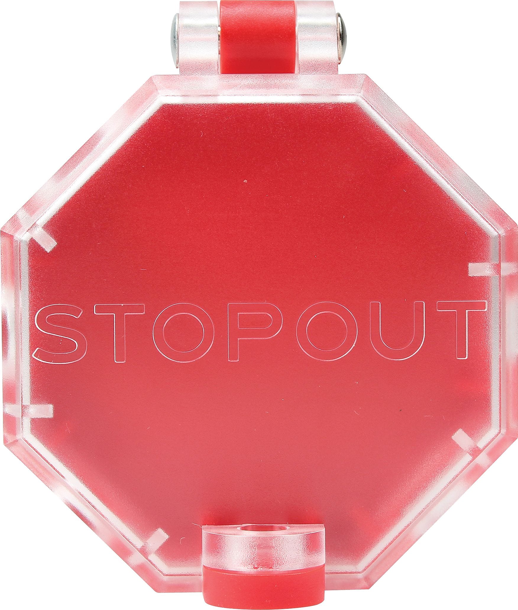 Accuform STOPOUT Versatile Pneumatic Plastic End Fittings Lockout With Hinge Pin; Red/Clear (KDD480)
