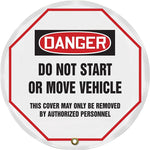 Accuform 20" Vinyl OSHA Steering Wheel Cover "DANGER DO NOT START..", Black/Red On White (KDD822)