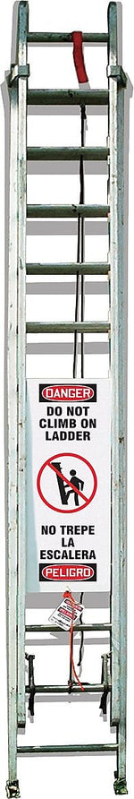 Accuform Ladder Shield 42" x 13.25" Aluminum Lockout Kit "DANGER DO..", Red/Black On White (KLB426)