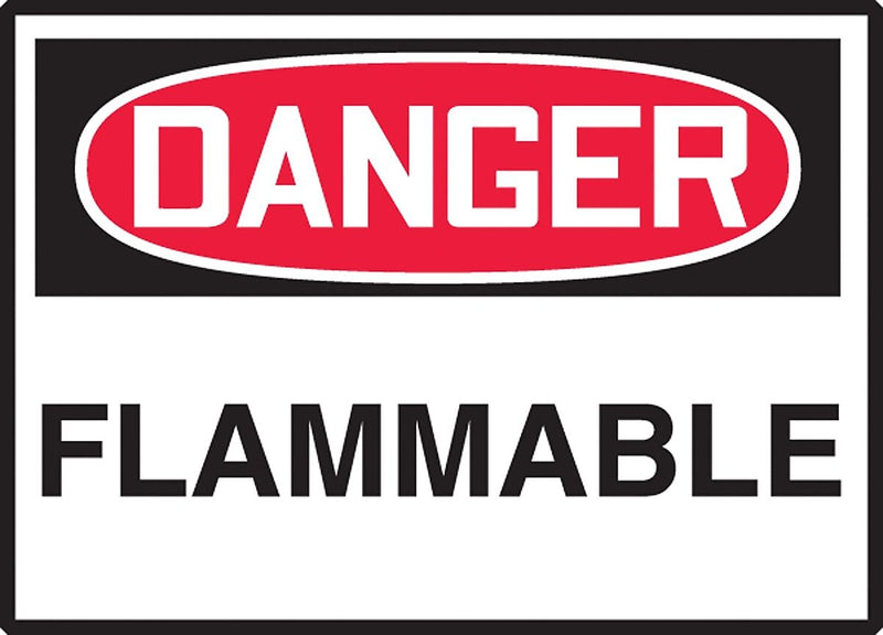 Accuform 3 1/2" x 5" Adhesive Vinyl Safety Label "DANGER FLAMM..", Red/Black On White, 5/Pack (LCHL285VSP)