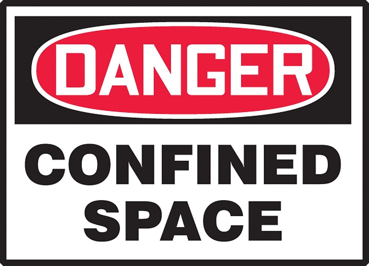 Accuform 3 1/2" x 5" Adhesive Vinyl Safety Label "DANGER CONFI..", Red/Black On White, 5/Pack (LCSP266VSP)