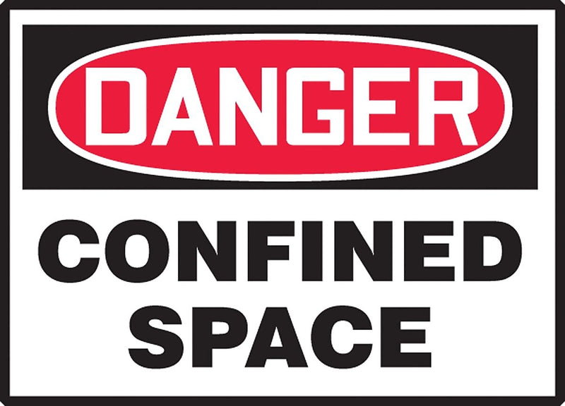 Accuform 3 1/2" x 5" Adhesive Vinyl Safety Label "DANGER CONFI..", Red/Black On White, 5/Pack (LCSP266VSP)