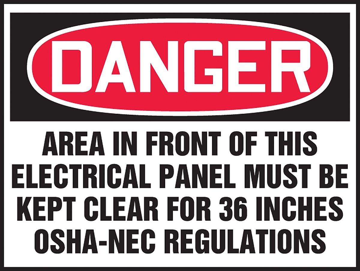 Accuform 3 1/2" x 5" Adhesive Vinyl Safety Label "DANGER AREA..", Red/Black On White, 5/Pack (LELC002VSP)