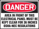 Accuform 3 1/2" x 5" Adhesive Vinyl Safety Label "DANGER AREA..", Red/Black On White, 5/Pack (LELC002VSP)
