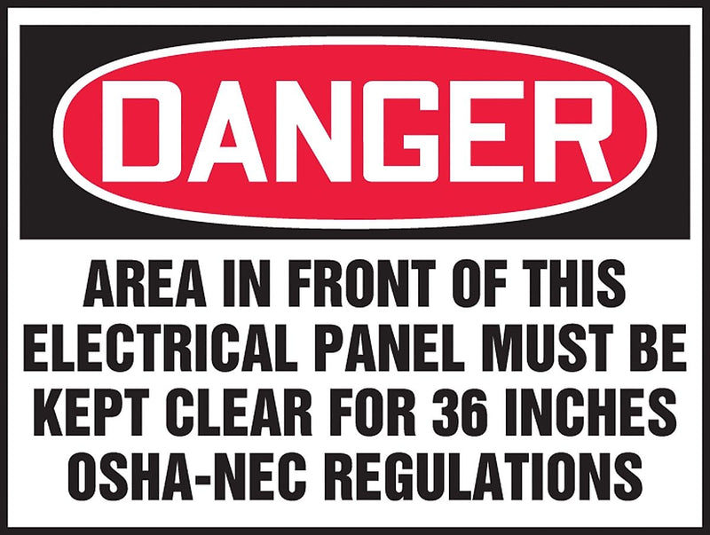 Accuform 3 1/2" x 5" Adhesive Vinyl Safety Label "DANGER AREA..", Red/Black On White, 5/Pack (LELC002VSP)