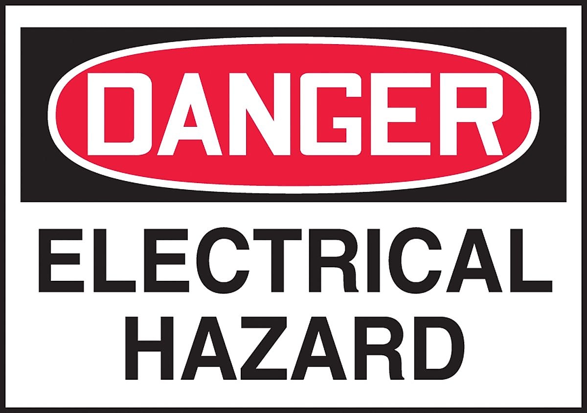 Accuform 3 1/2" x 5" Adhesive Vinyl Safety Label "DANGER ELEC..", Red/Black On White, 5/Pack (LELC795VSP)