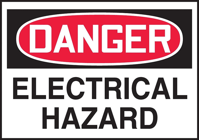 Accuform 3 1/2" x 5" Adhesive Vinyl Safety Label "DANGER ELEC..", Red/Black On White, 5/Pack (LELC795VSP)