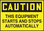 Accuform 3 1/2" x 5" Adhesive Vinyl Safety Label "CAUTION THIS E..", Black On Yellow, 5/Pack (LEQM782VSP)