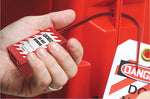 Accuform STOPOUT Plastic Disposable Padlock Seal, Red, 10/Pack (TLS202)