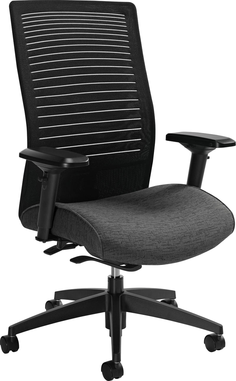 GIS Global Loover High-Back Weight Sensing Tilter Task Chair, Mesh/Fabric, Black/Granite Rock