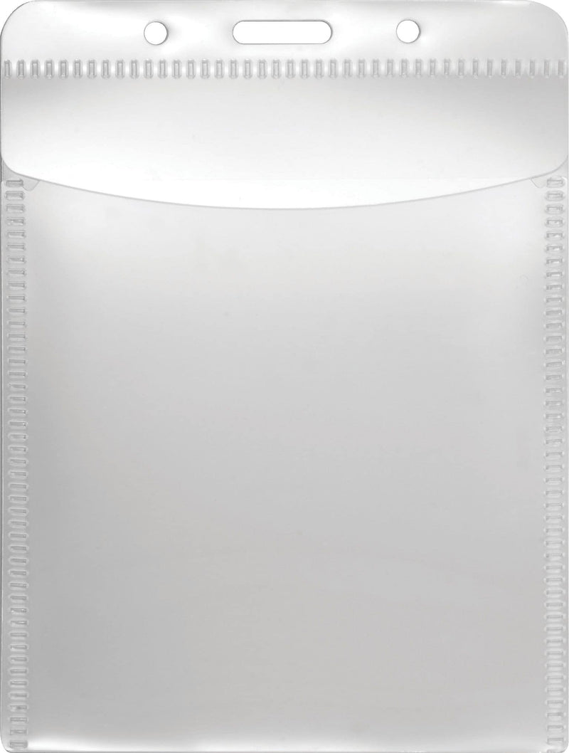 PVC-Free Badge Holders, Vertical, 3" x 4", Clear, 50/Pack