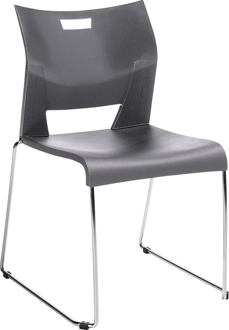 Global Duet Polypropylene Armless Stacking Chair, Platinum, 4/Carton (TD6621CHPLT)