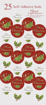 Great Papers® Holiday Seals Christmas Holly, 50/Count (2012343PK2)