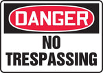 Accuform 10" x 14" Vinyl Safety Sign "DANGER NO TRESPASSING", Red/Black On White (MADM076VS)