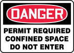 Accuform 7" x 10" Plastic Confined Space Sign "DANGER PERMIT REQUIRED..", Red/Black On White (MCSP007VP)